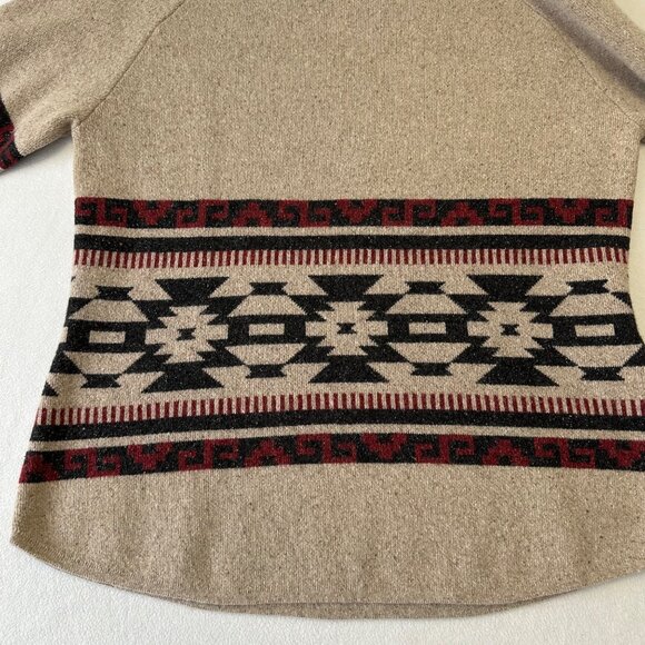 Title Nine Por Vida 2.0 Sweater Womens Large Hermosa Stripe Merino Wool Silk Tan - Picture 4 of 9